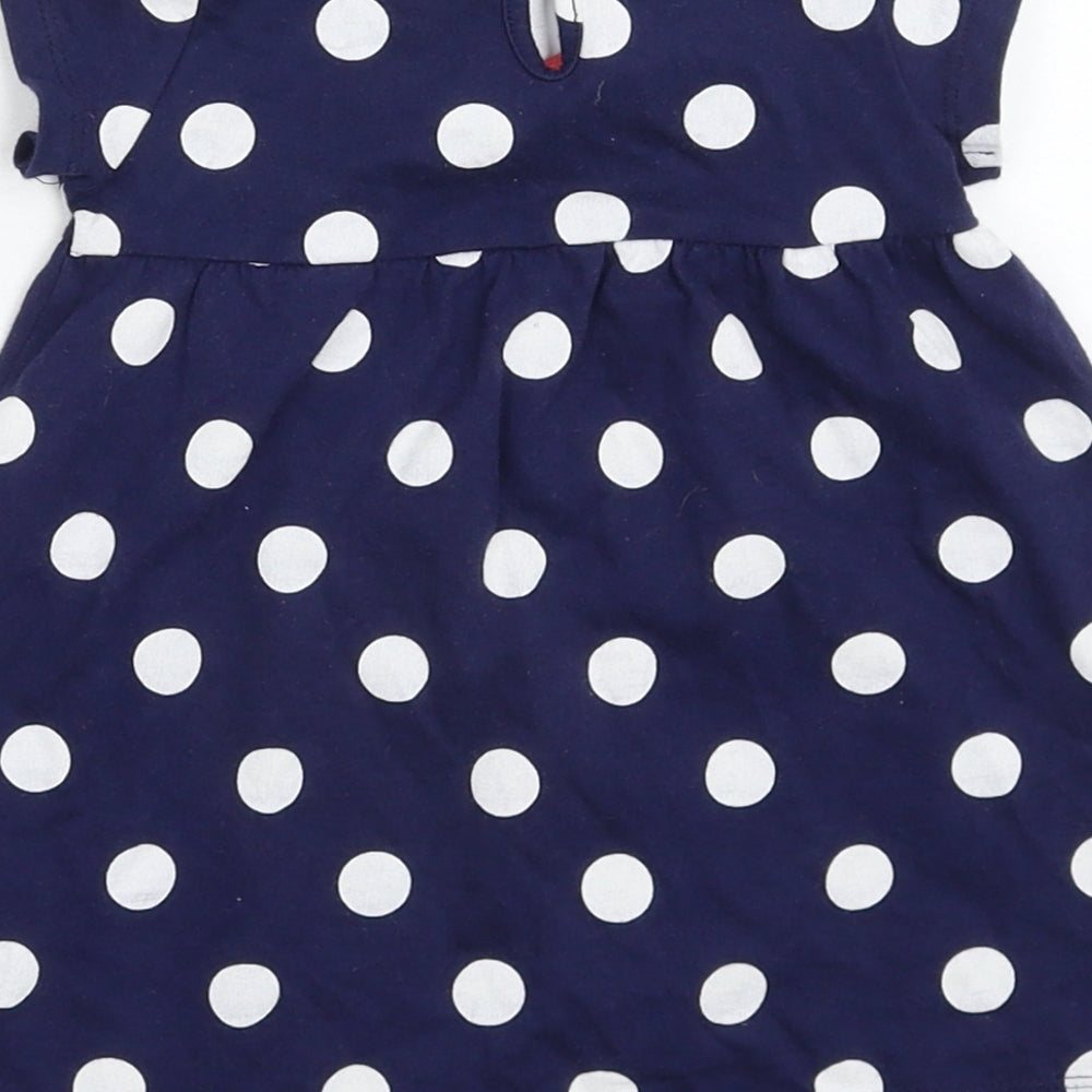 F&F Girls Blue Polka Dot  Fit & Flare  Size 6-9 Months