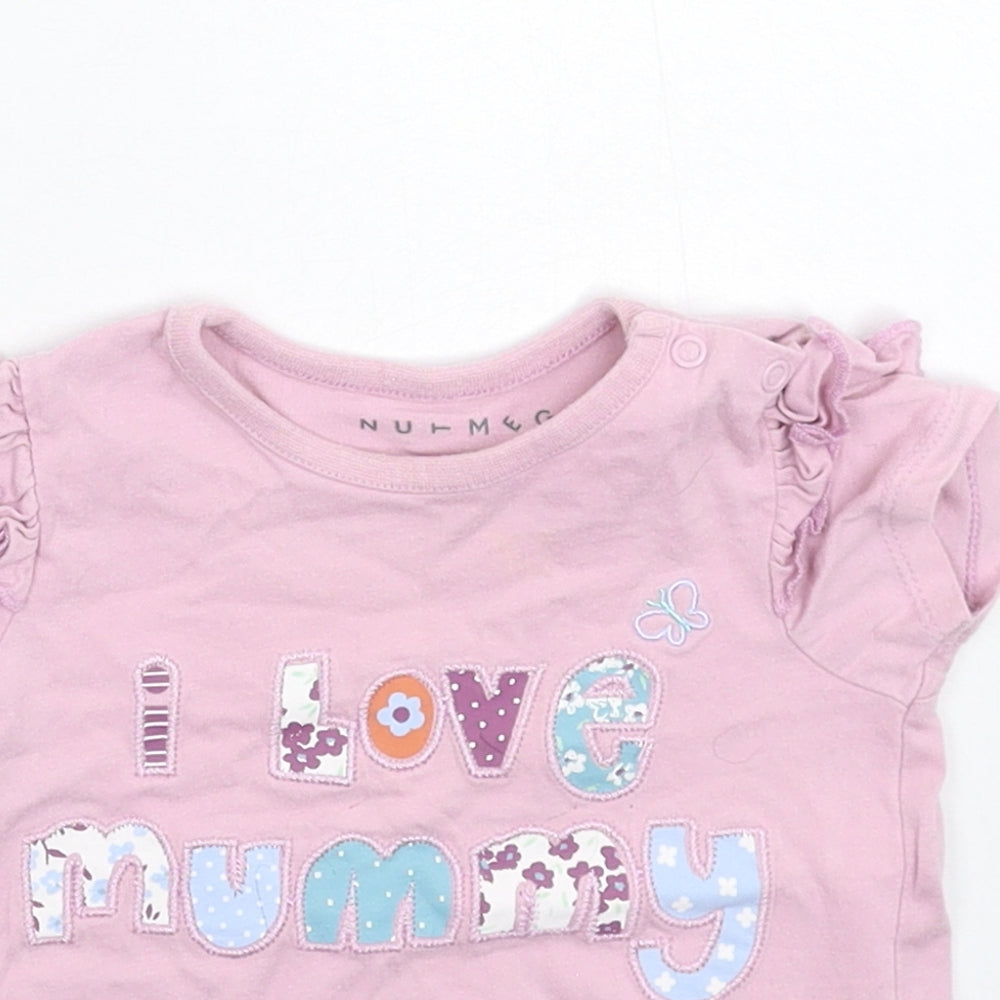 Nutmeg Girls Pink   Basic T-Shirt Size 9-12 Months