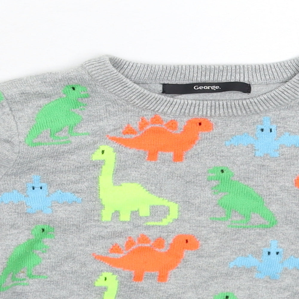 George Boys Grey  Knit Pullover Jumper Size 2-3 Years