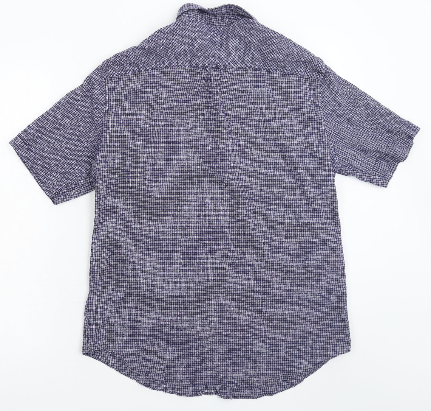 Marks and Spencer Mens Blue Check   Button-Up Size XL