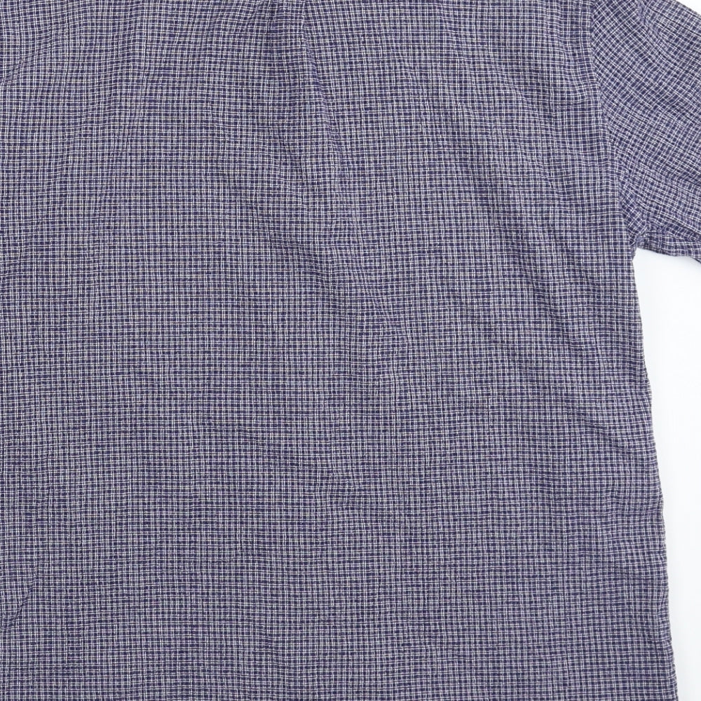 Marks and Spencer Mens Blue Check   Button-Up Size XL