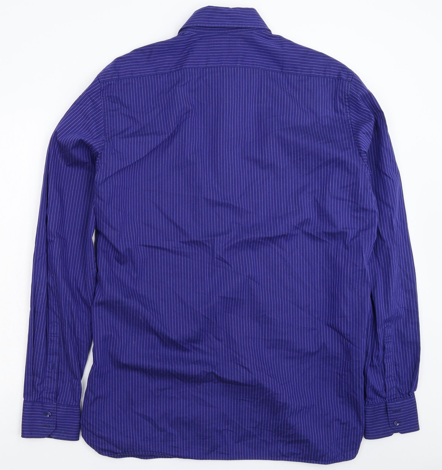 Marks and Spencer Mens Blue Striped   Dress Shirt Size 17.5
