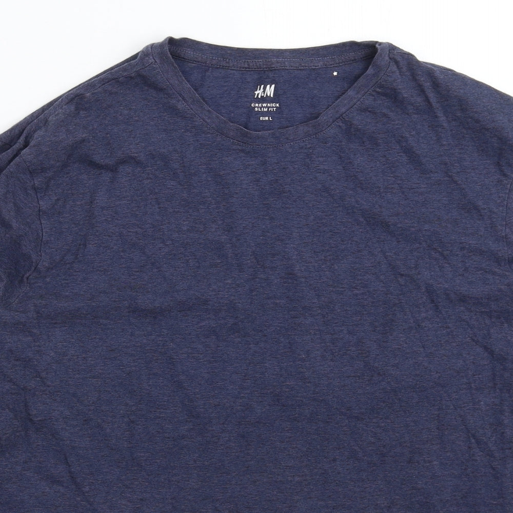 H&M Mens Blue    T-Shirt Size L