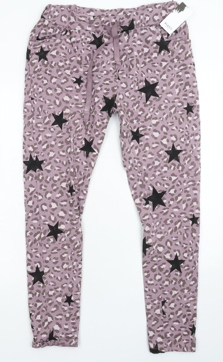 Blanco Womens Grey Animal Print  Trousers  Size 34 in L27 in
