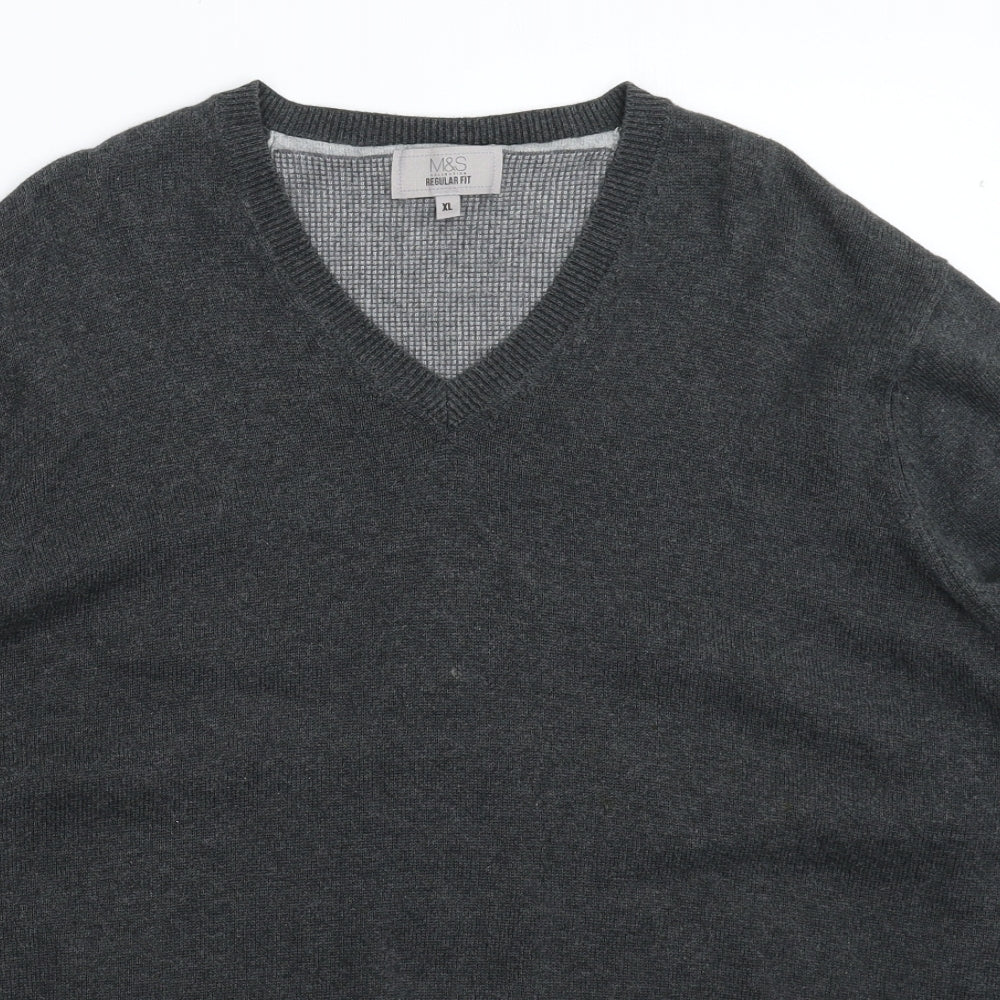 Marks and Spencer Mens Grey  Knit Pullover Jumper Size XL