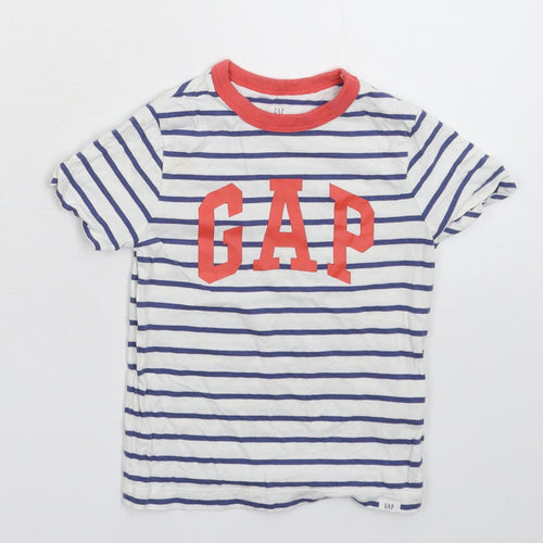 Gap Baby White Striped  Basic T-Shirt Size 24 Months