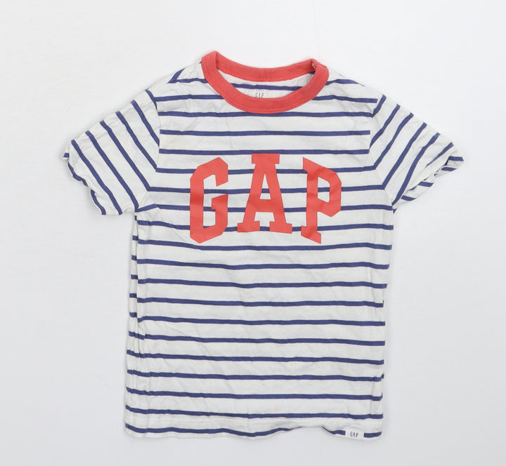 Gap Baby White Striped  Basic T-Shirt Size 24 Months