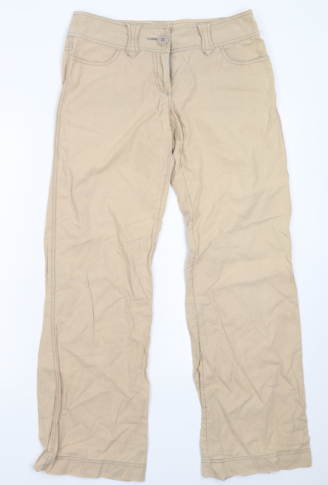 H&M Womens Beige   Trousers  Size 12 L30 in