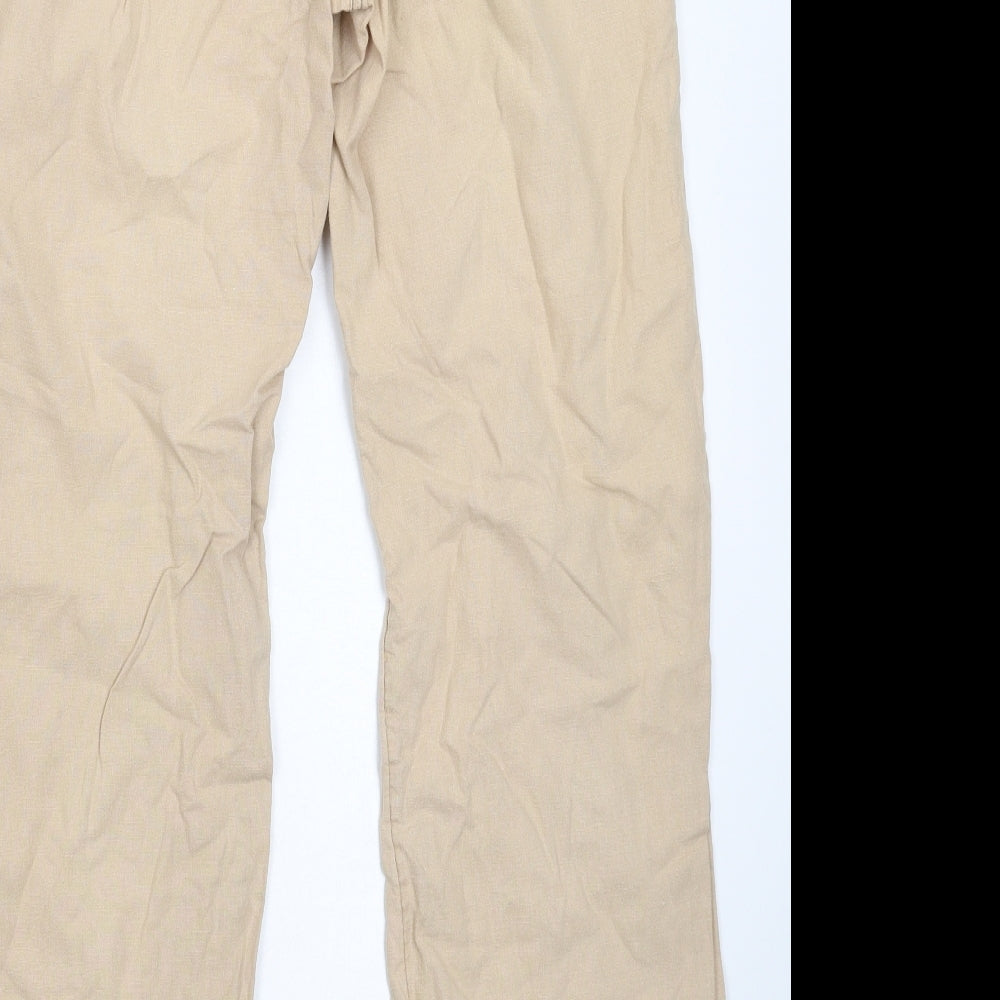 H&M Womens Beige   Trousers  Size 12 L30 in