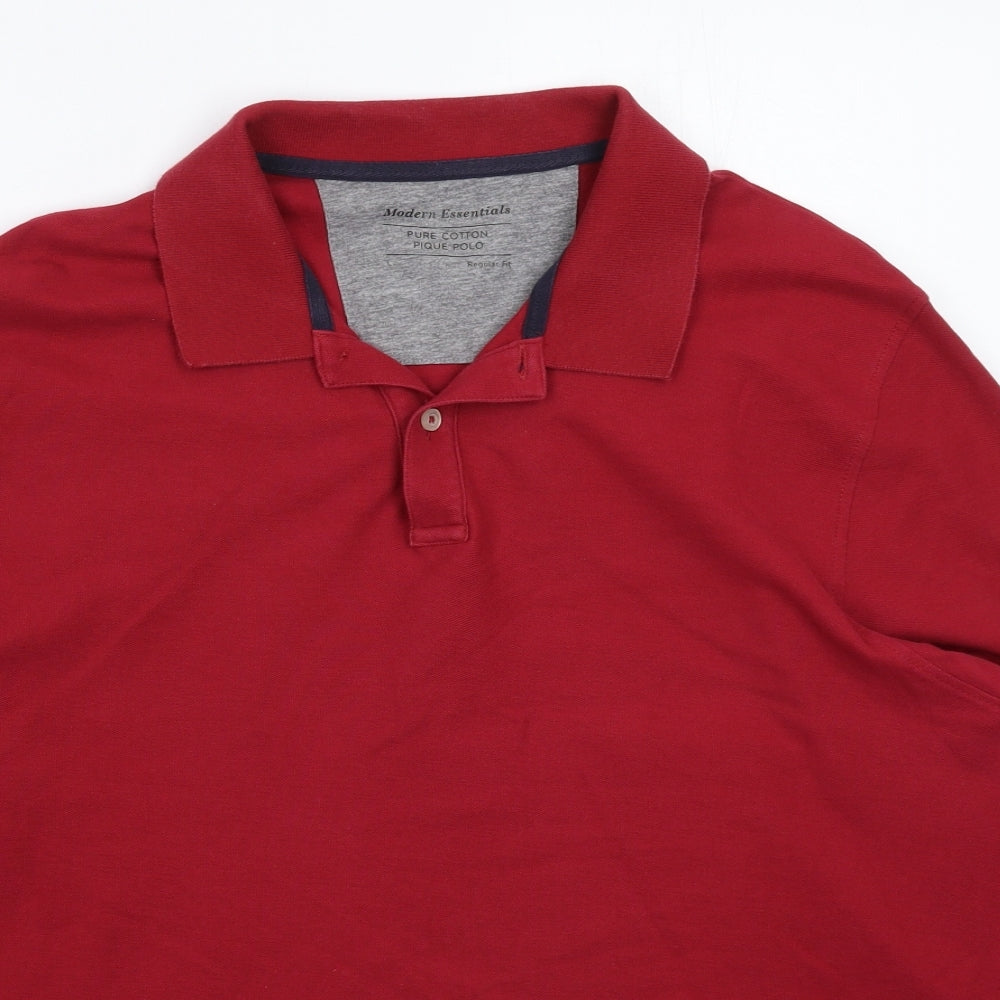 Modern Essentials  Mens Red    Polo Size L