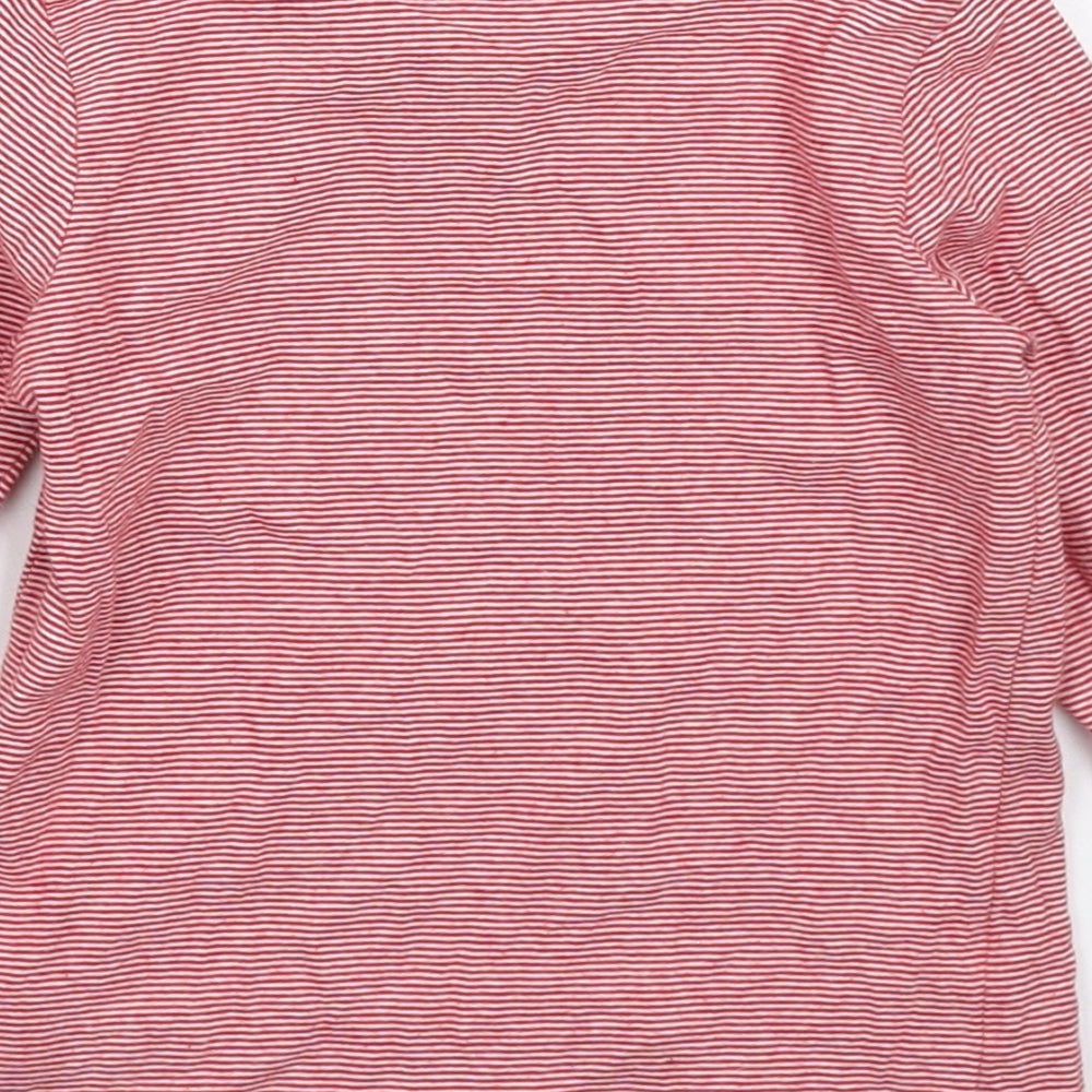 Marks and Spencer Girls Red Striped  Basic T-Shirt Size 2-3 Years