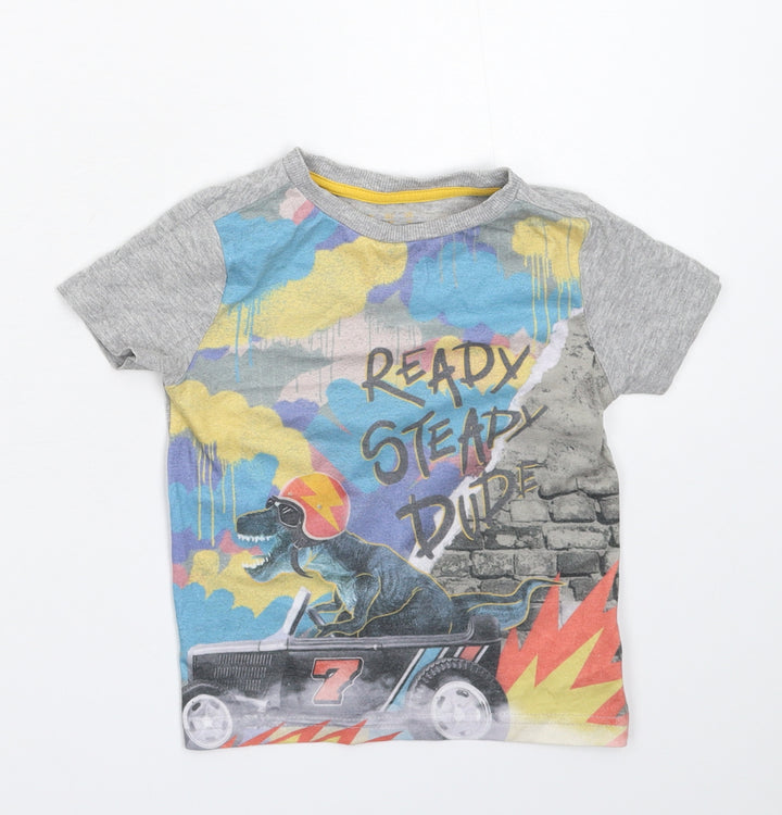 F&F Boys Grey Basic T-Shirt Size 2-3 Years