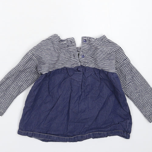 NEXT Girls Blue Striped  Fit & Flare  Size 12-18 Months