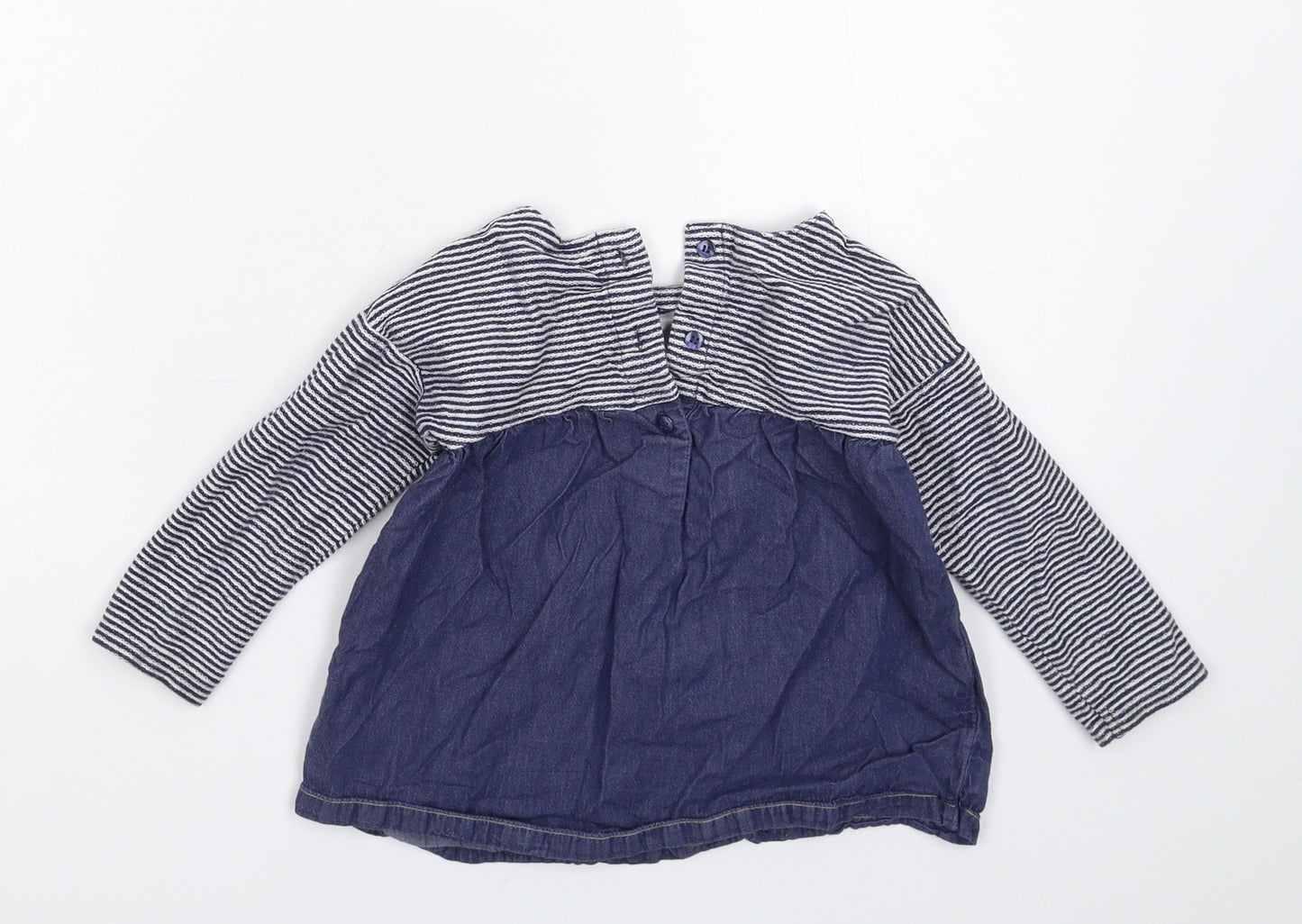 NEXT Girls Blue Striped  Fit & Flare  Size 12-18 Months