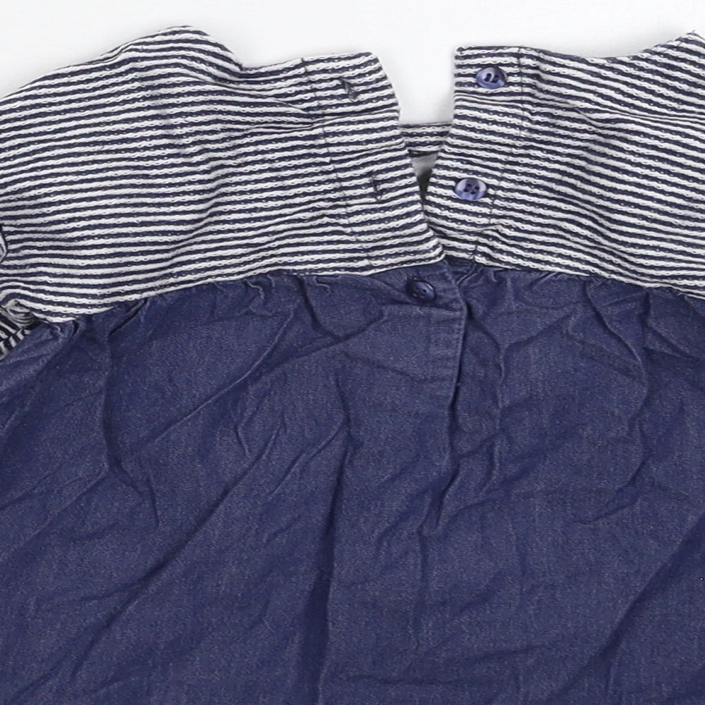 NEXT Girls Blue Striped  Fit & Flare  Size 12-18 Months