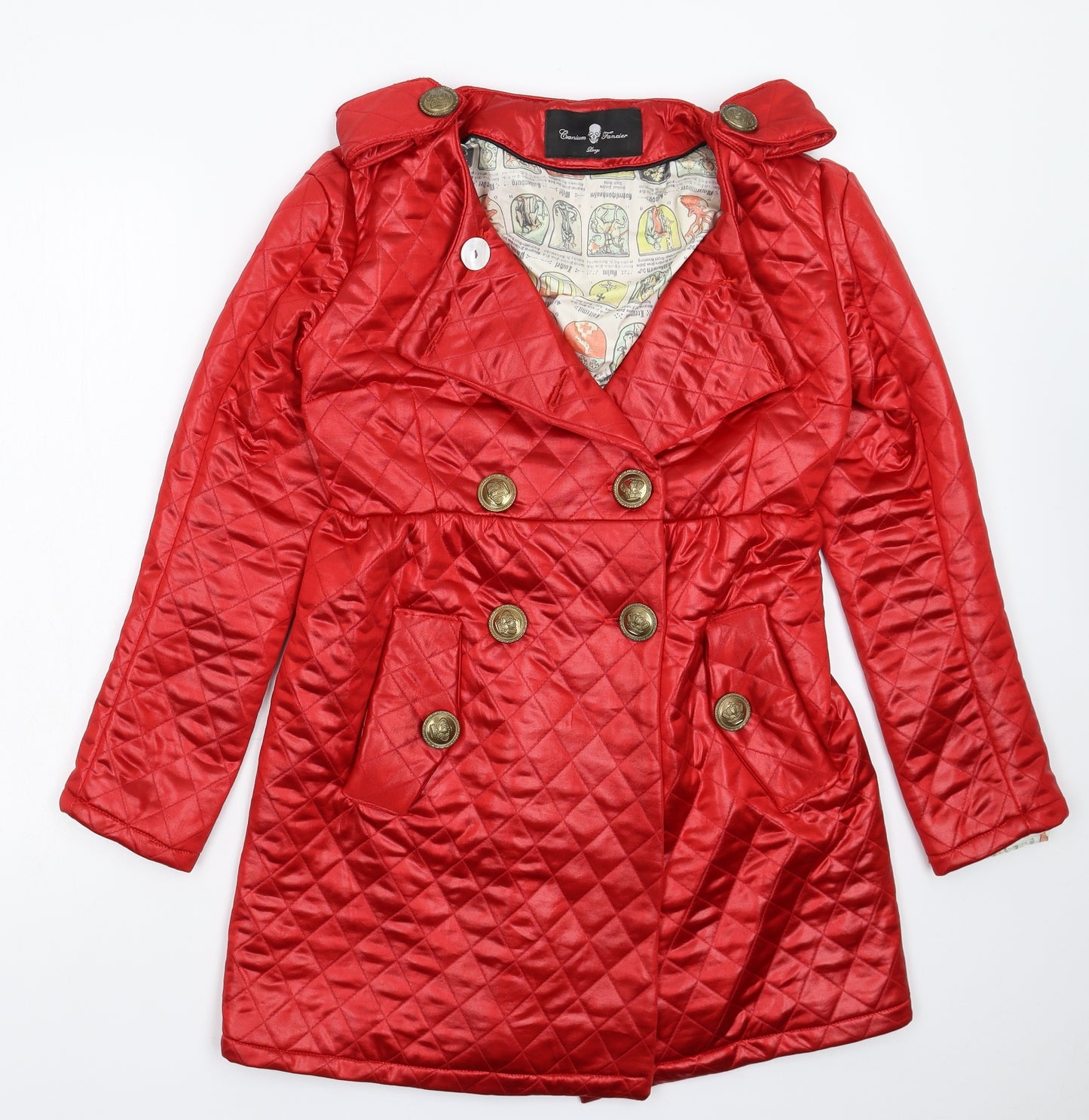 Cranium Fancier Womens Red   Pea Coat Coat Size L