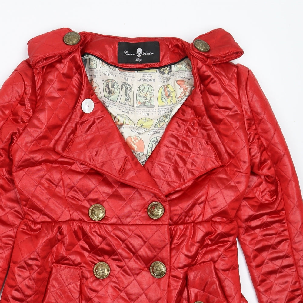 Cranium Fancier Womens Red   Pea Coat Coat Size L