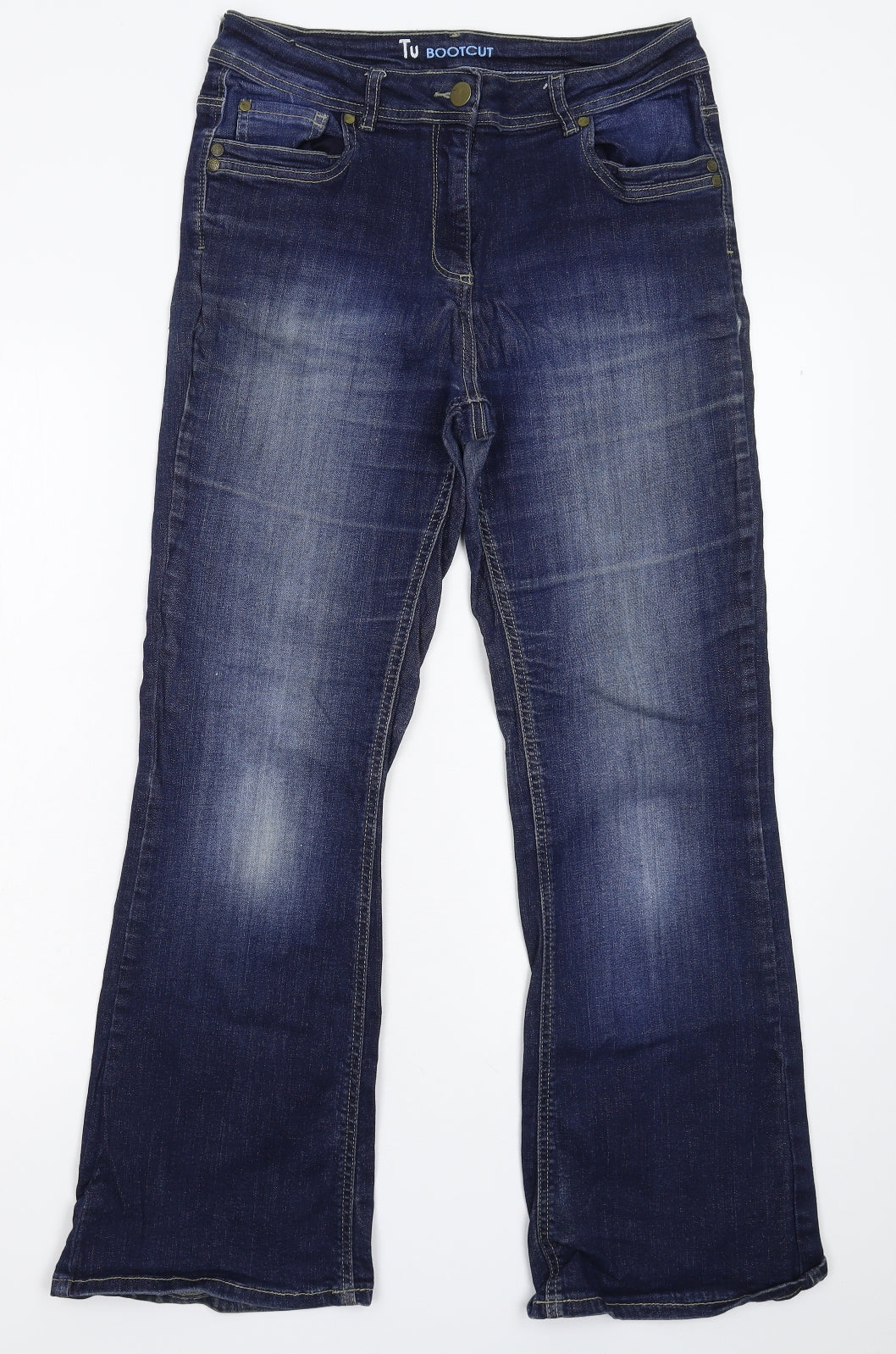TU Mens Blue  Denim Bootcut Jeans Size 18 L28 in