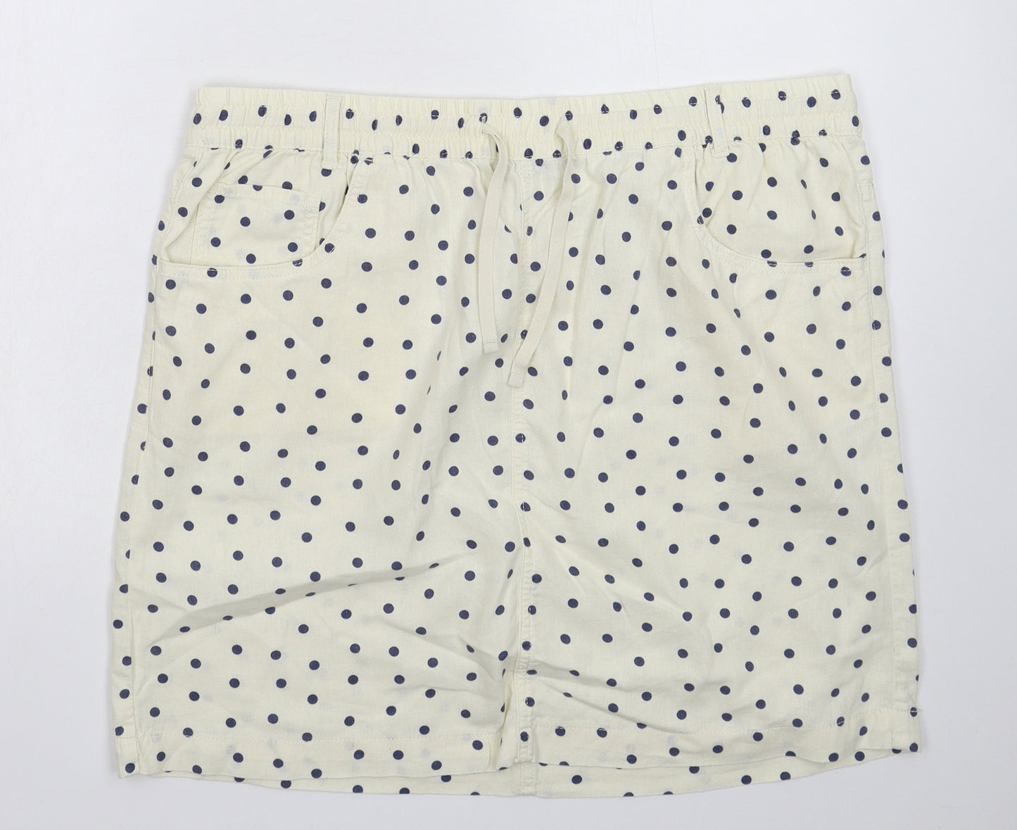 Marks and Spencer Womens White Polka Dot  Straight & Pencil Skirt Size 20