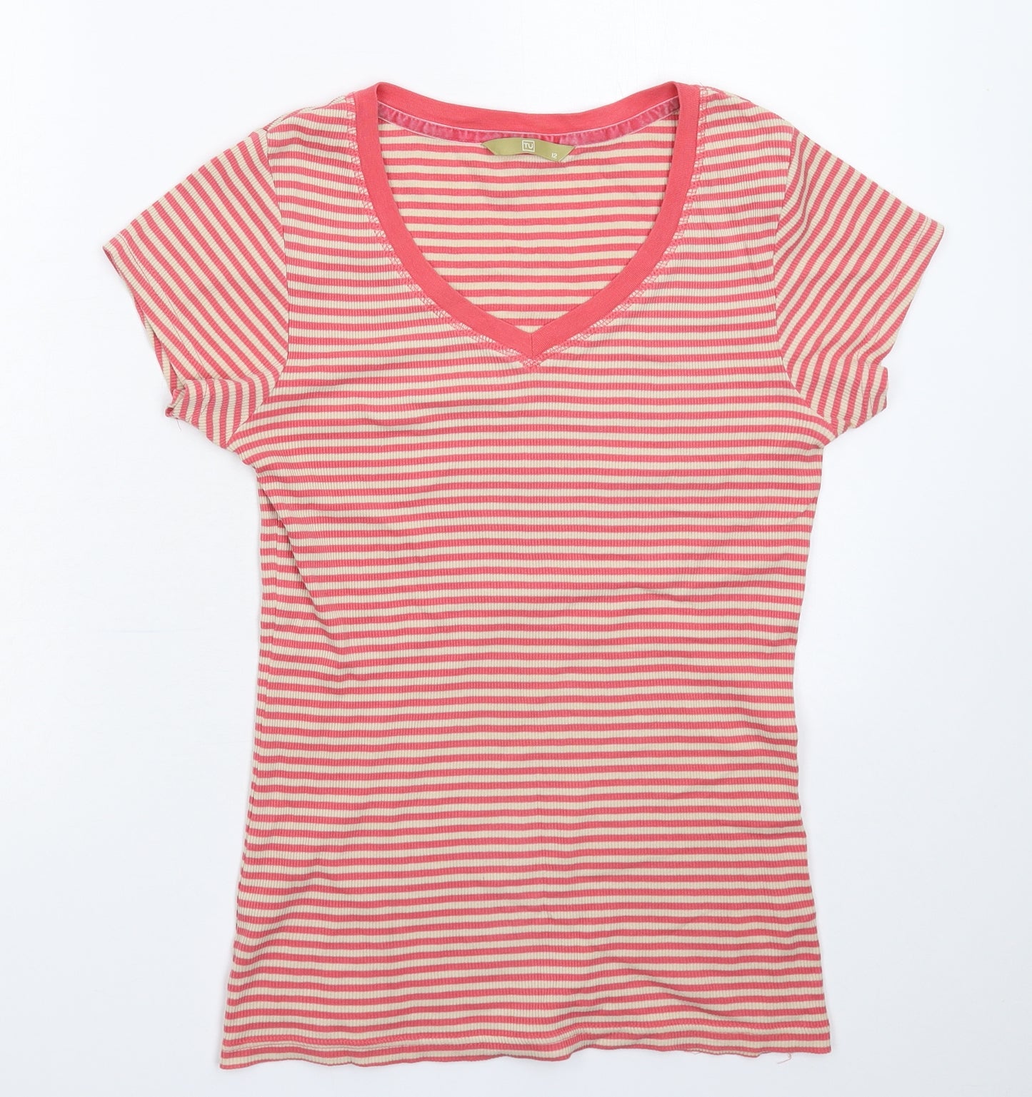 TU Womens Multicoloured Striped  Basic T-Shirt Size 12