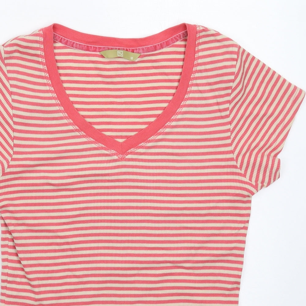 TU Womens Multicoloured Striped  Basic T-Shirt Size 12