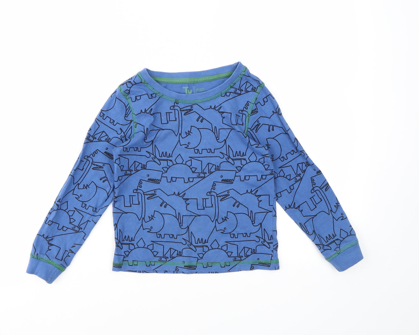 TU Boys Blue Animal Print  Basic T-Shirt Size 4-5 Years