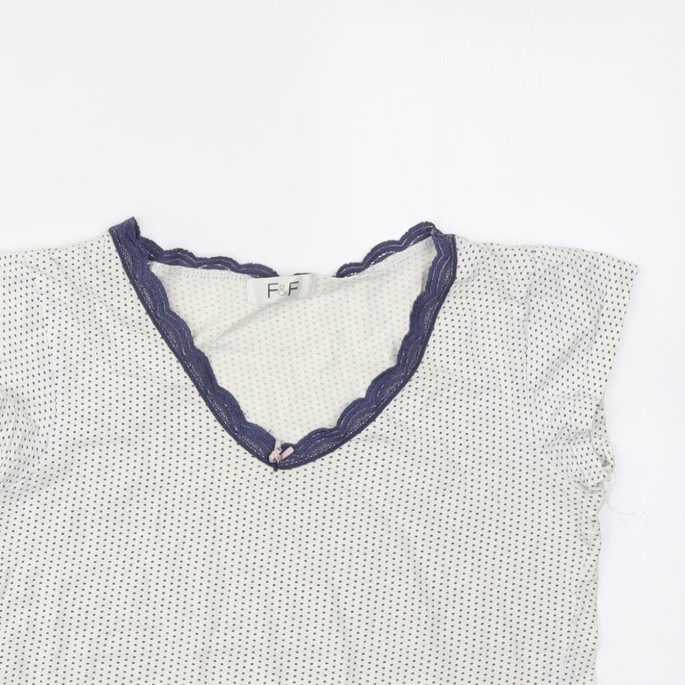 F&F Womens Multicoloured Polka Dot  Top Pyjama Top Size 8