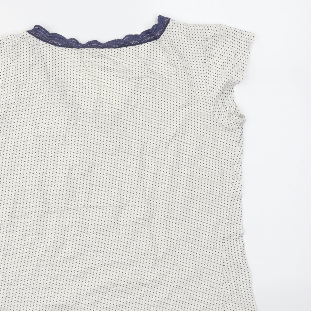 F&F Womens Multicoloured Polka Dot  Top Pyjama Top Size 8