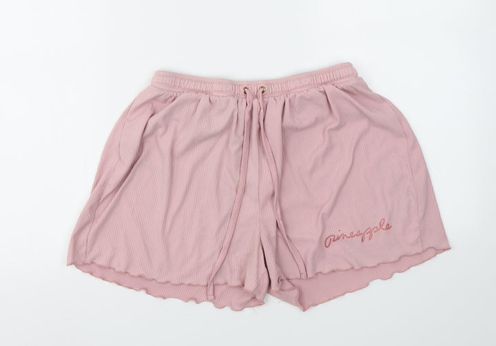 PINAPPLE Womens Pink Cut-Off Shorts Size S - STRECHY WAISTBAND