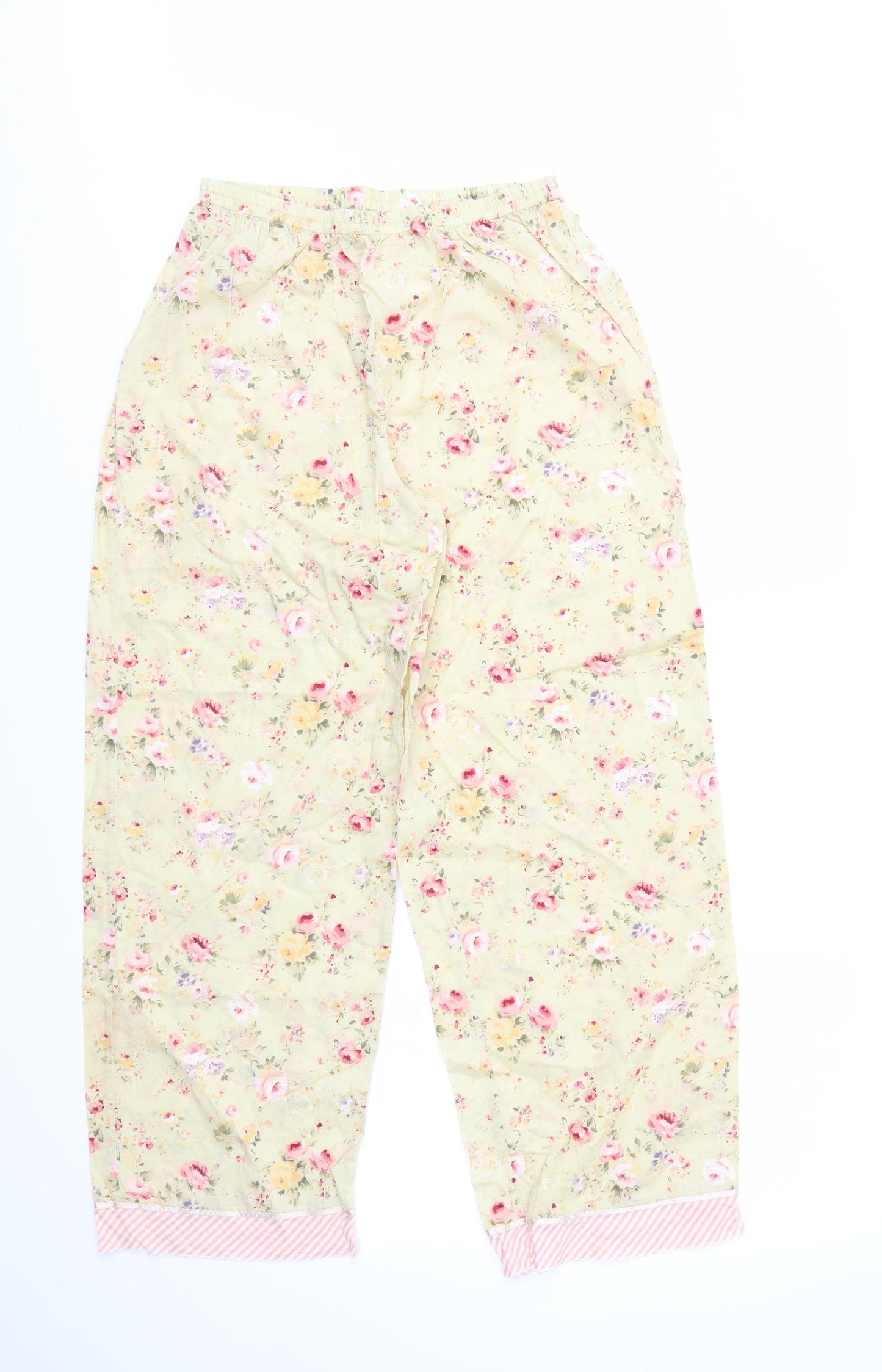 Preworn Womens Multicoloured Floral  Jogger Trousers Size M L26 in - STRECHY WAISTBAND