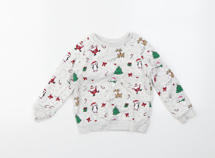 Primark Girls Multicoloured Geometric  Pullover Jumper Size 24 Months