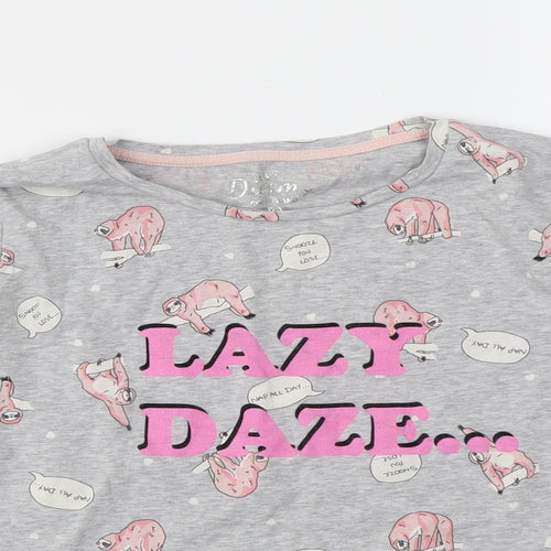River Island Girls Grey Animal Print  Top Pyjama Set Size 11-12 Years