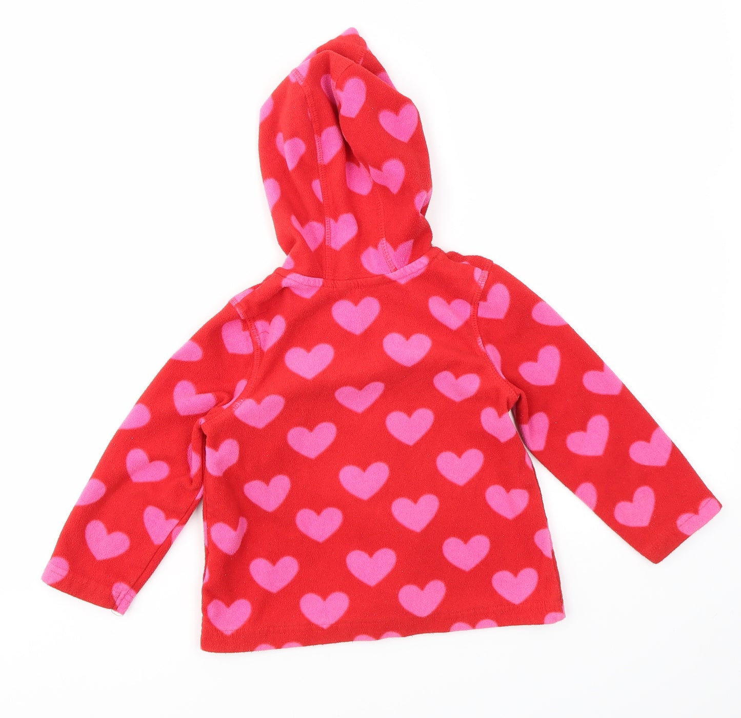 George Girls Red Geometric  Full Zip Hoodie Size 2-3 Years