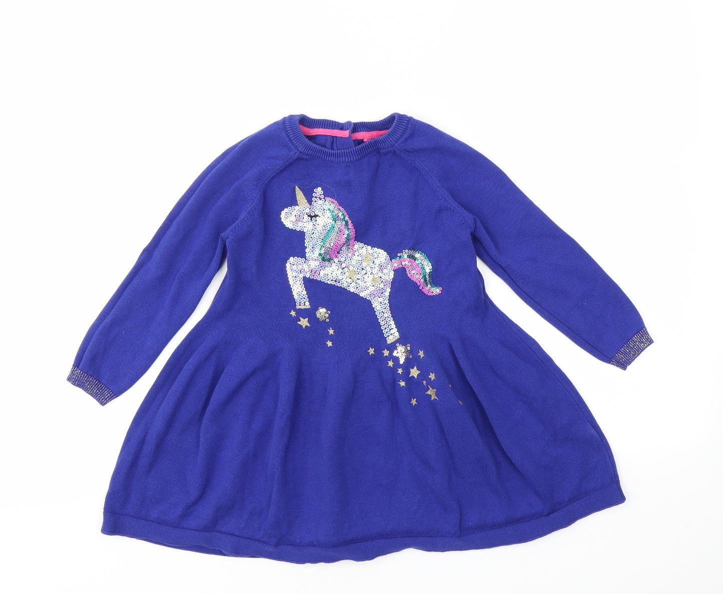 M&S Girls Blue   Jumper Dress  Size 3-4 Years