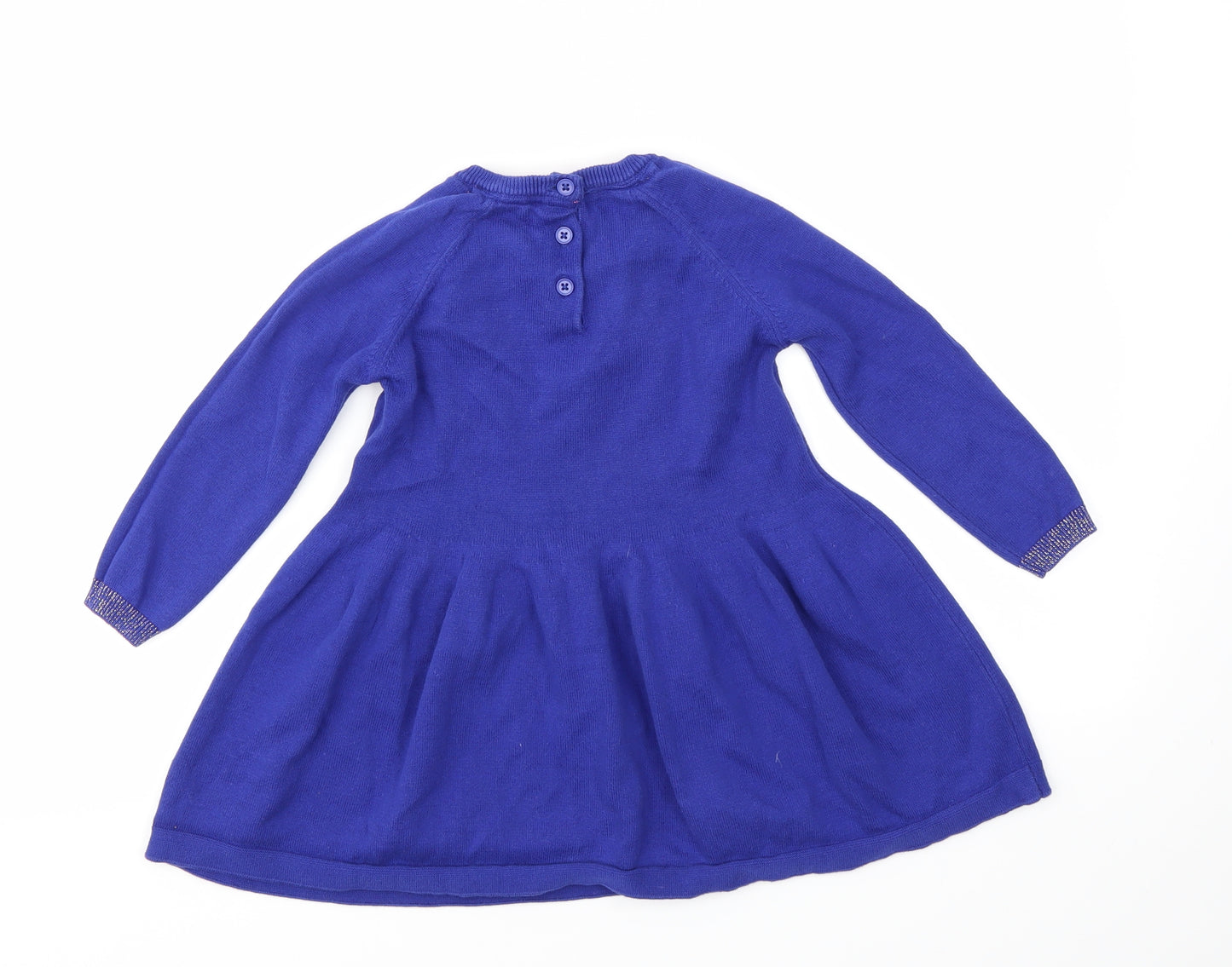 M&S Girls Blue   Jumper Dress  Size 3-4 Years