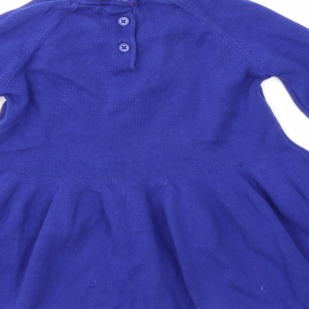 M&S Girls Blue   Jumper Dress  Size 3-4 Years
