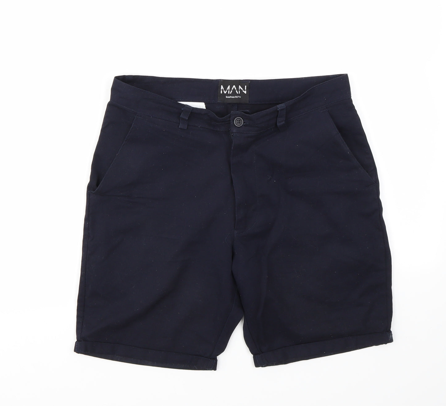 MAN BOOHOO Mens Blue   Chino Shorts Size 30