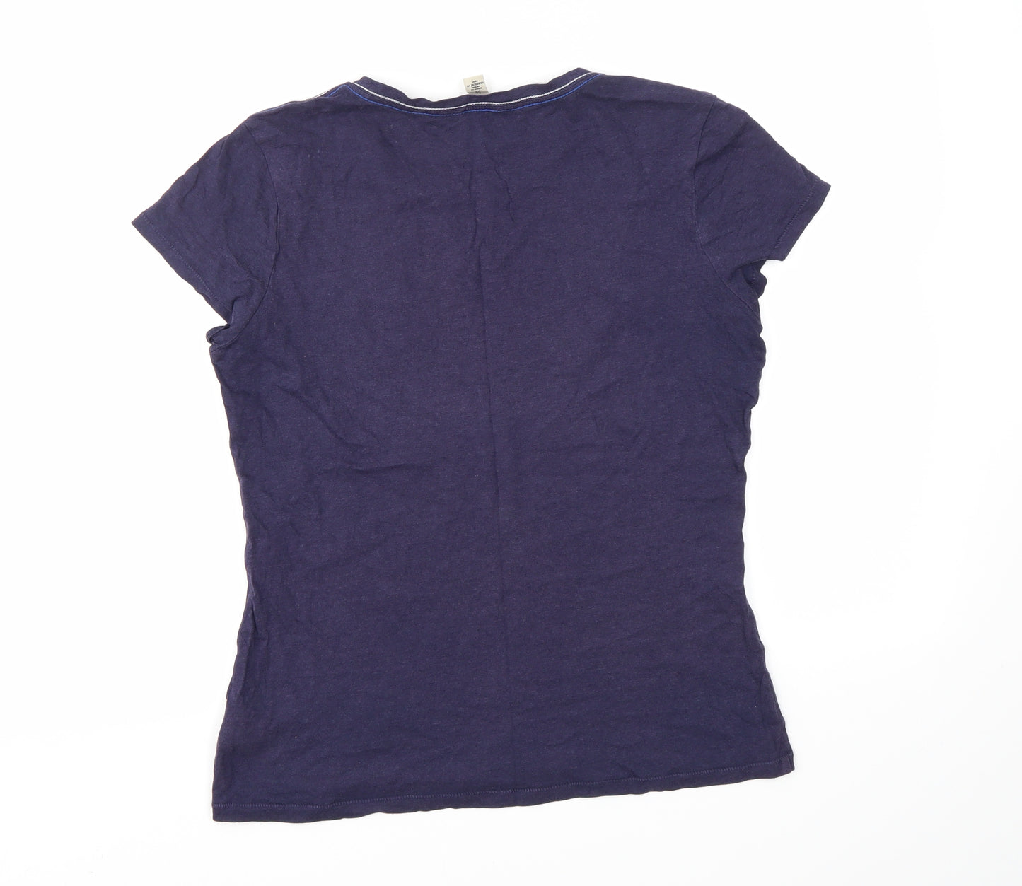 CALVIN KLEIN  Womens Purple Geometric  Basic T-Shirt Size M
