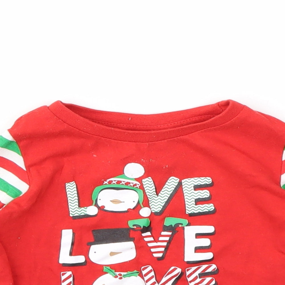 BABY  Baby Red Geometric  Basic T-Shirt Size 9-12 Months