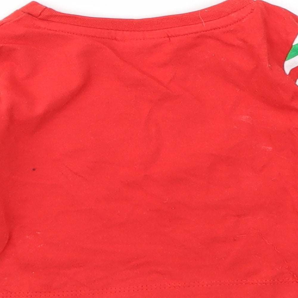 BABY  Baby Red Geometric  Basic T-Shirt Size 9-12 Months