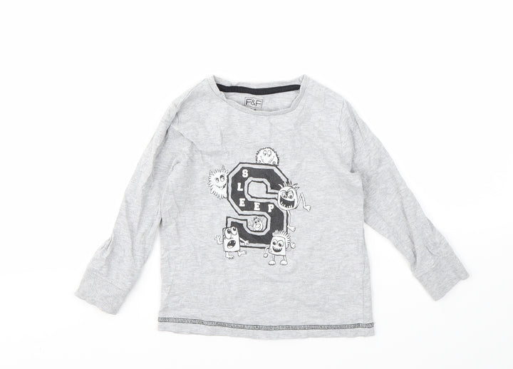 F&F Boys Grey Geometric  Basic T-Shirt Size 3-4 Years