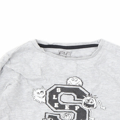F&F Boys Grey Geometric  Basic T-Shirt Size 3-4 Years