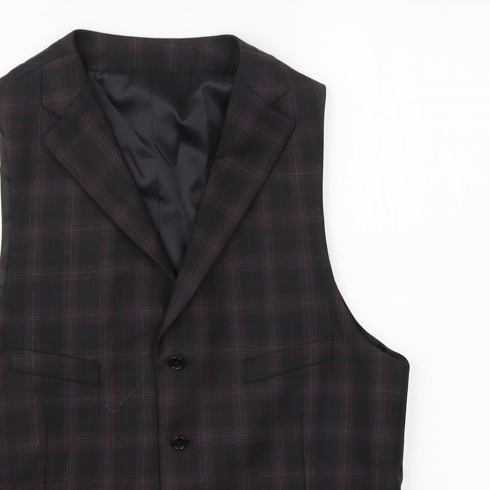 BEN HIRST Mens Multicoloured Check  Jacket Suit Waistcoat Size 40