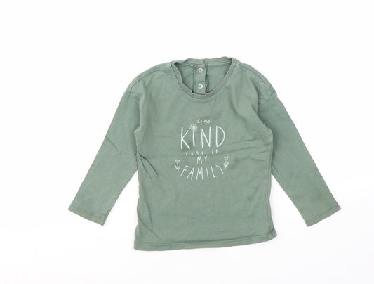 Front view of George girls’ green basic t-shirt, size 12-18, months