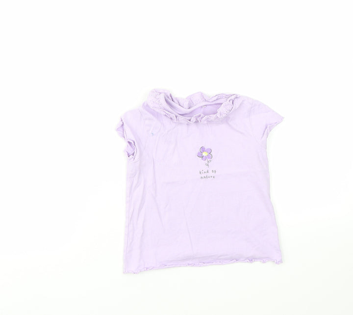 George Girls Purple Basic T-Shirt Size 12-18 Months
