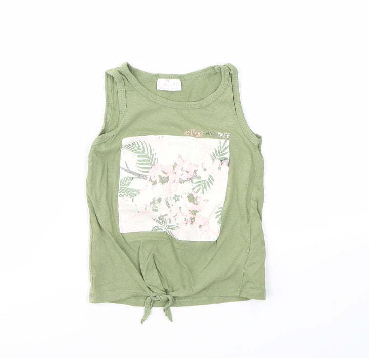 SO CUTE Girls Green Basic T-Shirt Size 18-24 Months