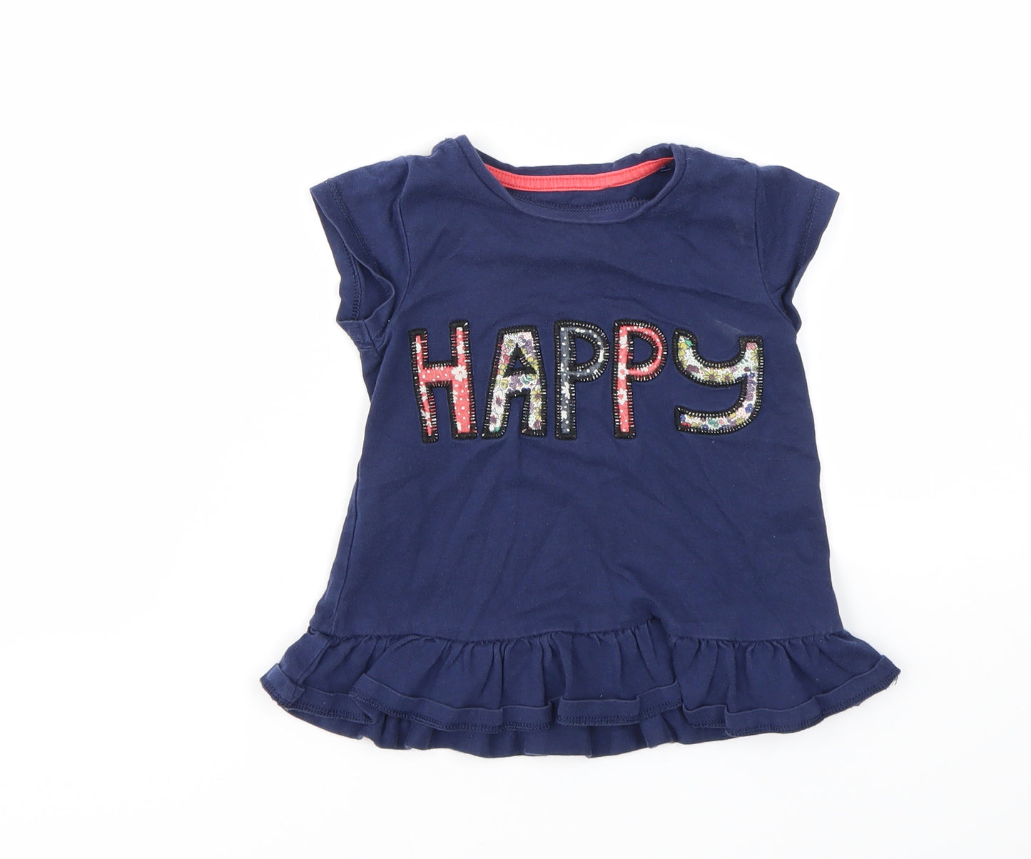 TU Girls Blue Geometric  Basic T-Shirt Size 12-18 Months