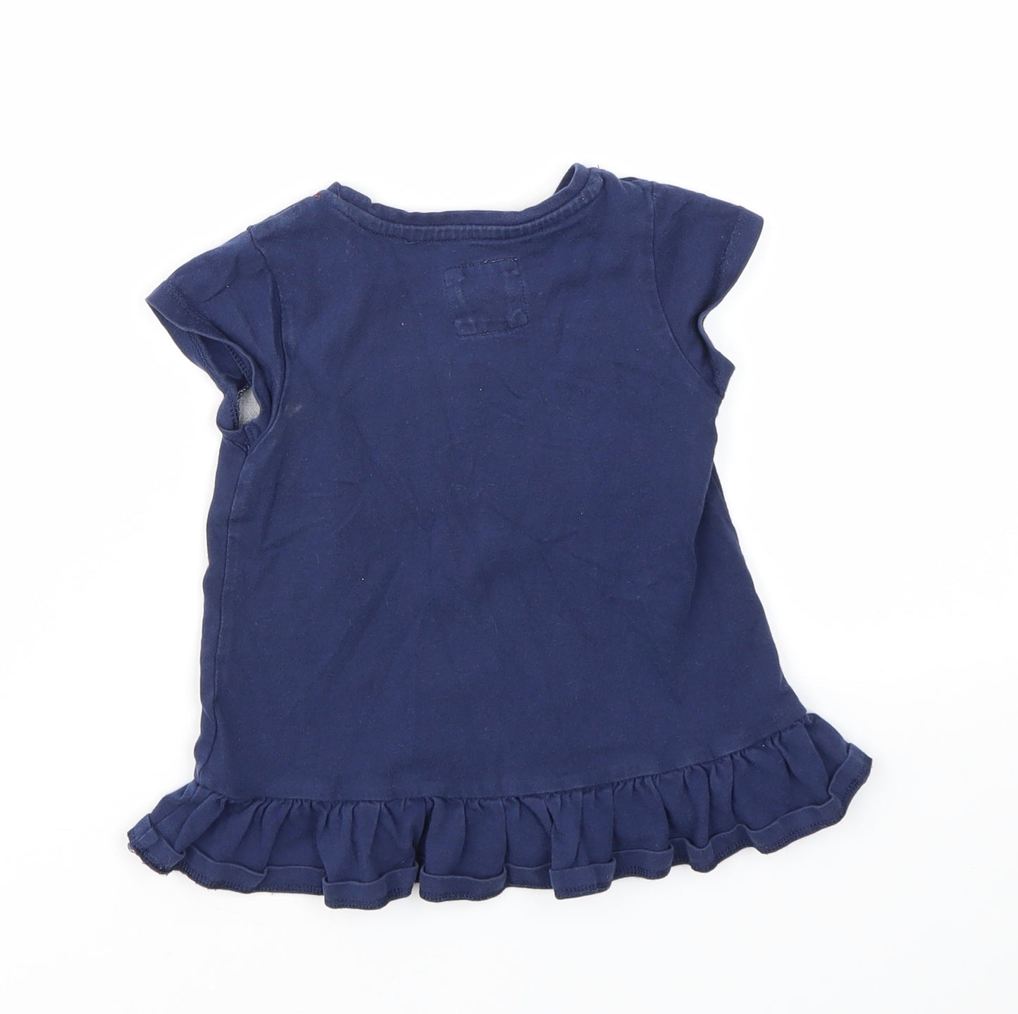 TU Girls Blue Geometric  Basic T-Shirt Size 12-18 Months