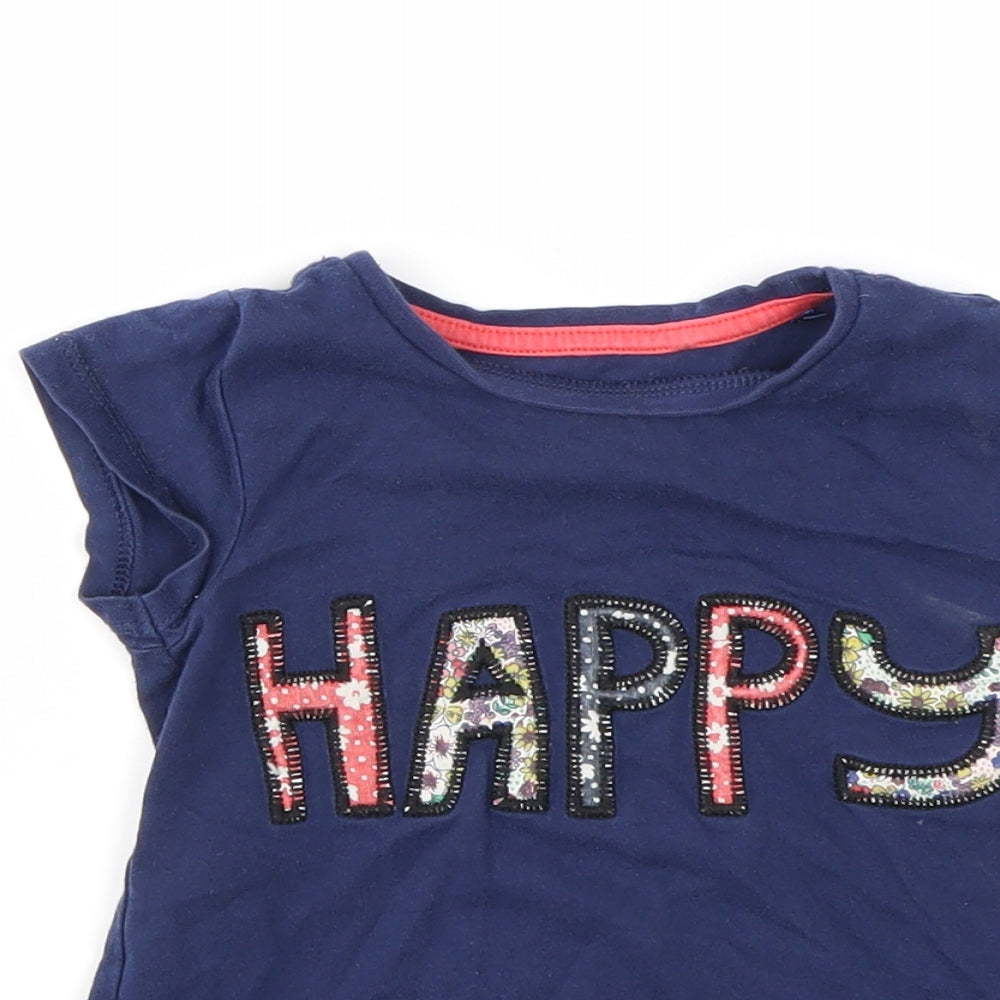 TU Girls Blue Geometric  Basic T-Shirt Size 12-18 Months