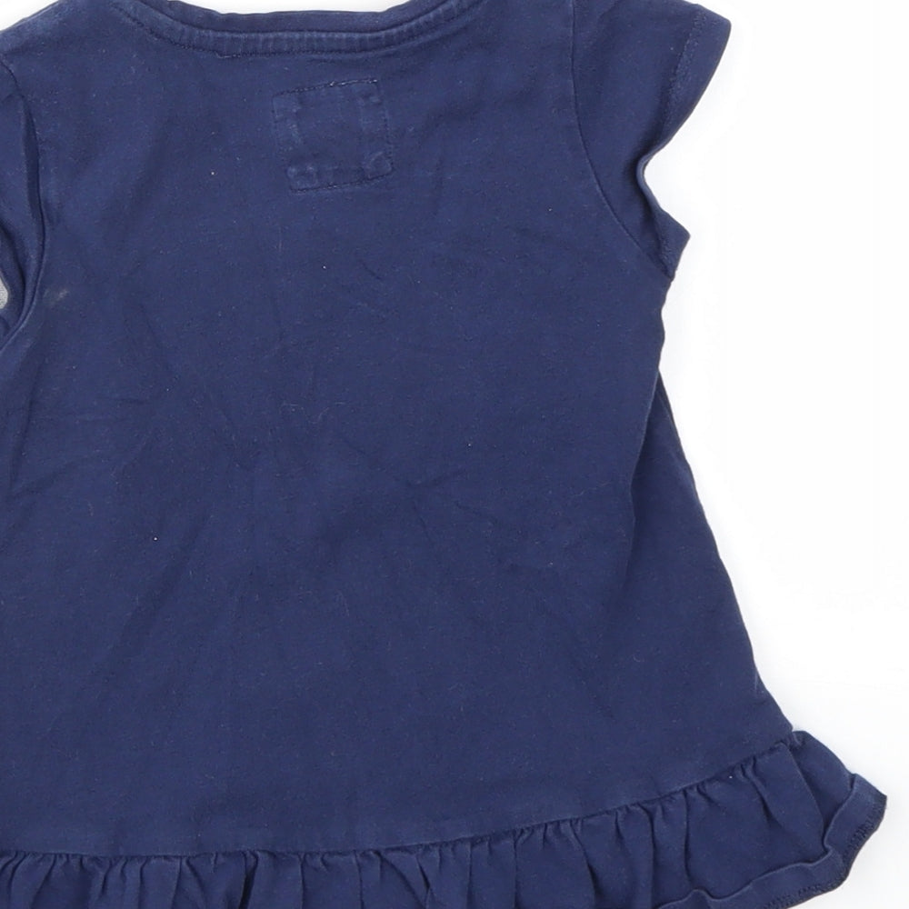 TU Girls Blue Geometric  Basic T-Shirt Size 12-18 Months